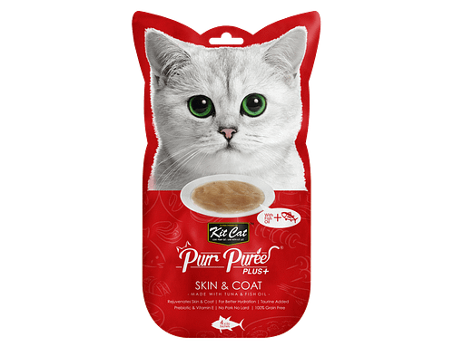 Kit Cat Purr Puree Plus+ Skin & Coat 4x15g (Tuna)