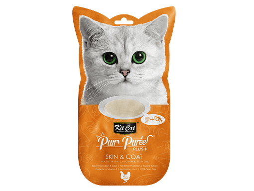 Kit Cat Purr Puree Plus+ Skin & Coat 4x15g (Chicken)