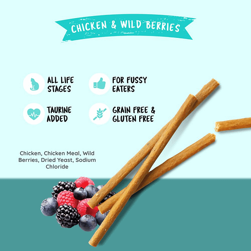 Kit Cat Grain Free Cat Stick Chicken & Wild Berries Cat Treats