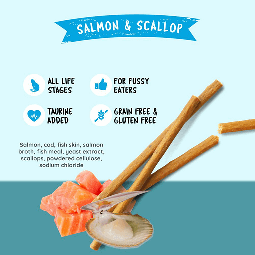 Kit Cat Grain Free Cat Stick - Salmon & Scallop