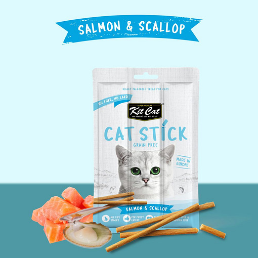 Kit Cat Grain Free Cat Stick - Salmon & Scallop