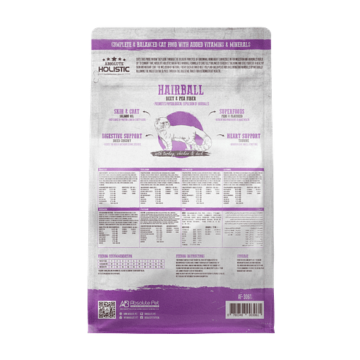 Absolute Holistic Grain Free Dry Cat Food - Hairball 3lbs