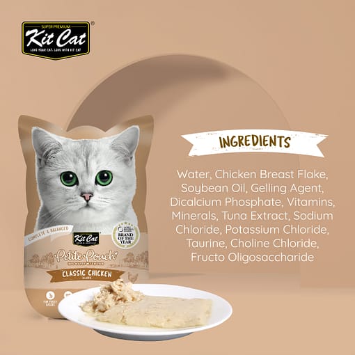 Kit Cat Petite Pouch Classic Chicken Wet Cat Food