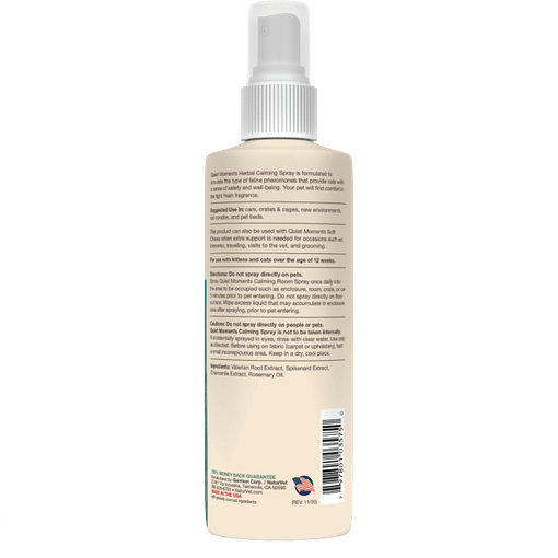 NaturVet Quiet Moments Herbal Calming Spray Feline for Cat 8oz