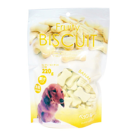 Petz Route Fruity Biscuit Dog Treats Banana 220g