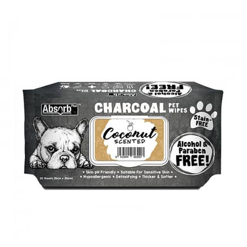 Absorb Plus Charcoal Pet Wipes 80pcs