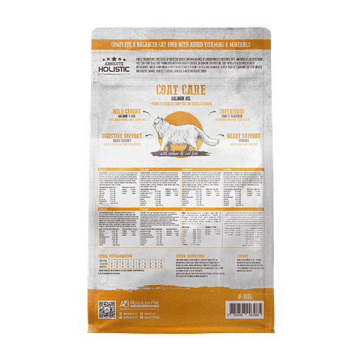 Absolute Holistic Grain Free Dry Cat Food - Coat Care 3lbs