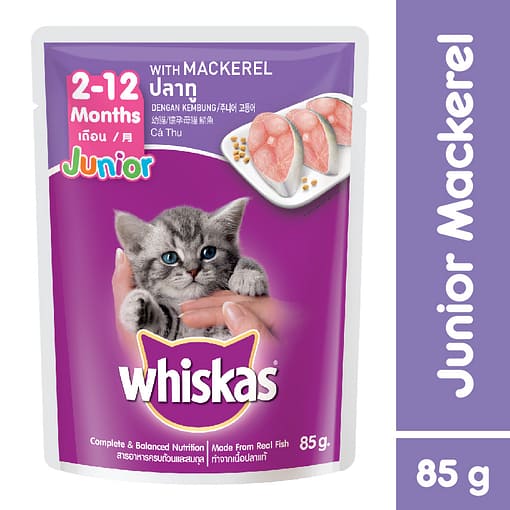 Whiskas Pouch Cat Food Wet Food Junior Mackerel 85g