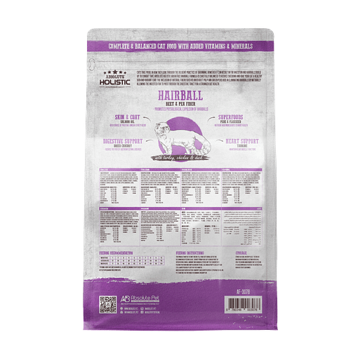 Absolute Holistic Grain Free Dry Cat Food - Hairball 10lbs