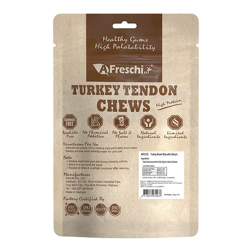 Afreschi Turkey Breast Stripe with Cheese Dog Treats 115g