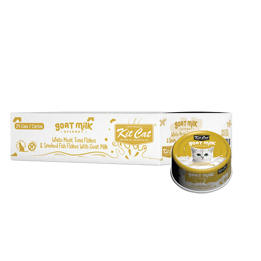 Kit Cat Goat Milk Gourmet Tuna & Smoked Fish Flakes 70g