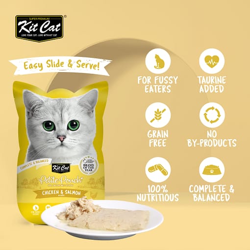 Kit Cat Petite Pouch Chicken & Salmon Wet Cat Food