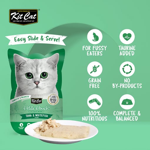 Kit Cat Petite Pouch Tuna & Whitefish Wet Cat Food