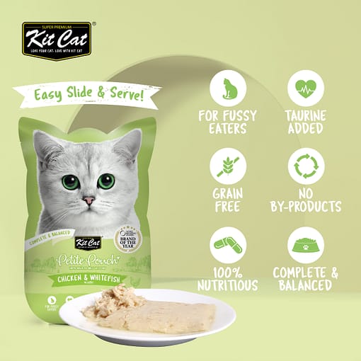 Kit Cat Petite Pouch Chicken & Whitefish Wet Cat Food