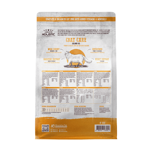 Absolute Holistic Grain Free Dry Cat Food - Coat Care 10lbs