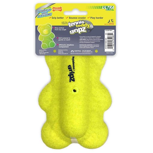 Nylabone Power Play Tennis Teddy Gripz Bear Dog Toy