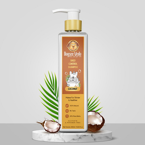 Dogsee Veda Coconut Shed Control Dog Shampoo 400ml