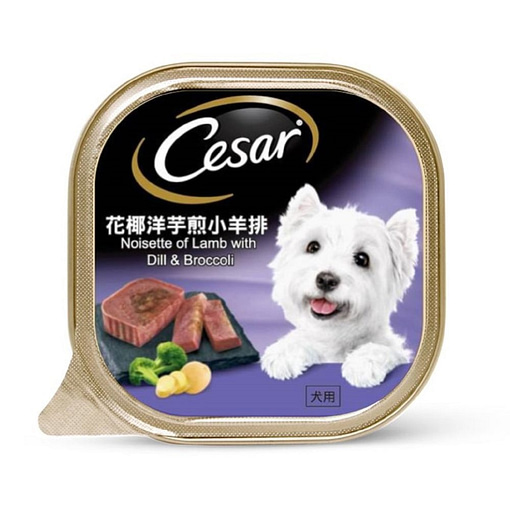 CESAR Dog Food Wet Food Noisette of Dill with Rosemary & Broccoli 100g