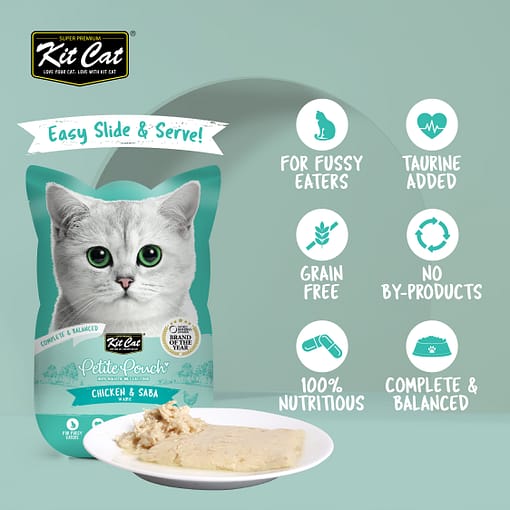 Kit Cat Petite Pouch Chicken & Saba Wet Cat Food