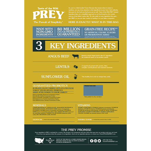 Prey Angus Beef Cat Food