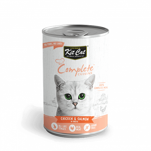 Kit Cat Complete Cuisine Canned Cat Food (Chicken & Salmon in Broth) 150g