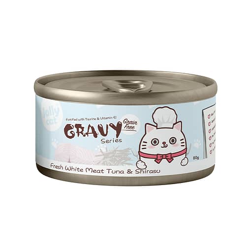 Jollycat Fresh White Meat & Shirasu in Gravy Canned Food for Cats 80g