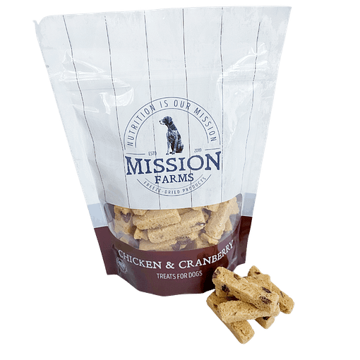 Mission Farms Freee-Dried Chicken & Cranberry Dog Treats 3oz