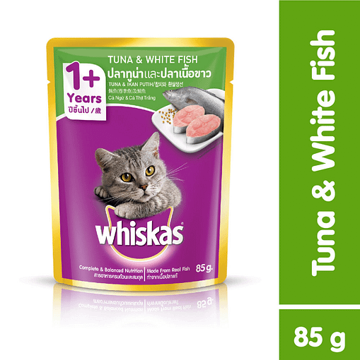 Whiskas Pouch Cat Food Wet Food Tuna & White Fish 85g