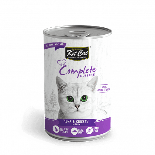 Kit Cat Complete Cuisine Canned Wet Cat Food (Tuna & Chicken in Broth)