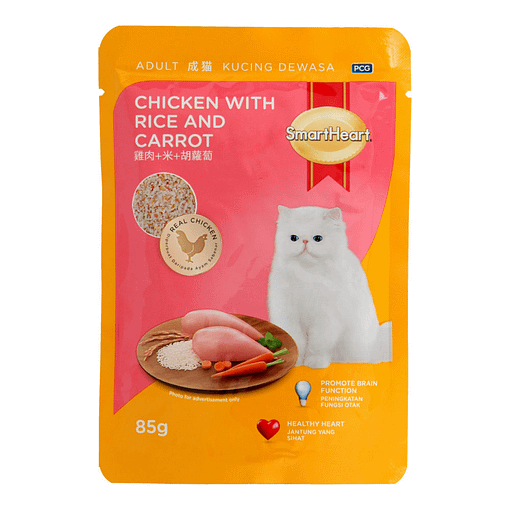 Smartheart Chicken with Rice & Carrot Pouch Cat Food 85g