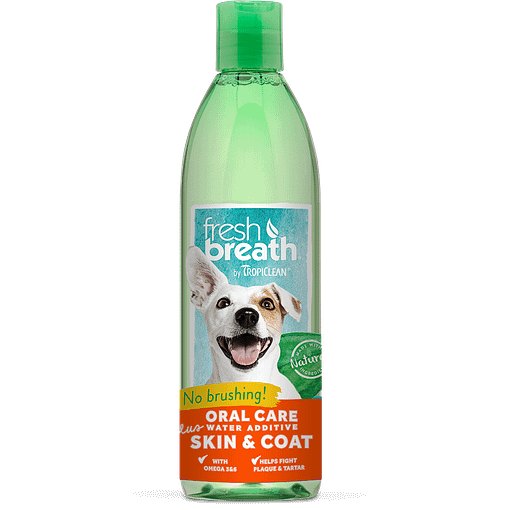 TropiClean Fresh Breath Oral Care Water Additive Plus Skin & Coat