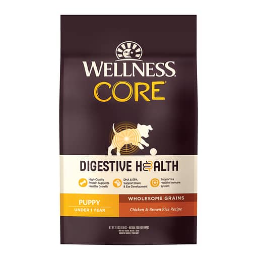 Wellness CORE Digestive Health Puppy Chicken & Brown Rice Recipe Dry Dog Food 24lb