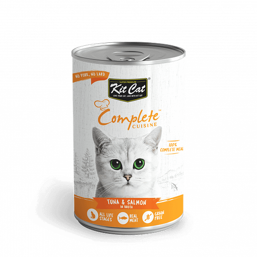 Kit Cat Complete Cuisine Canned Wet Cat Food (Tuna & Salmon in Broth)