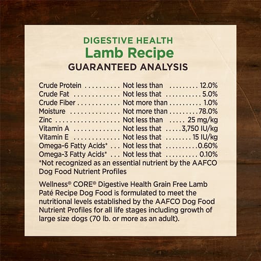 Wellness CORE Digestive Health Lamb Grain Free Wet Dog Food, 13 Ounce Can