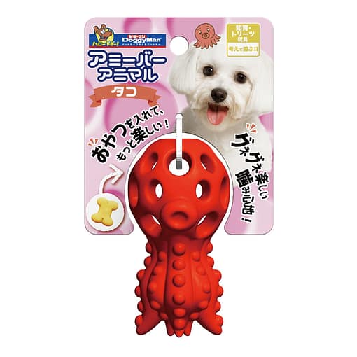 DoggyMan Treat Dispenser Rubber Dog Toy - Octopus