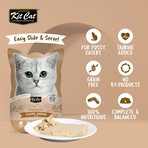 Kit Cat Petite Pouch Classic Chicken Wet Cat Food