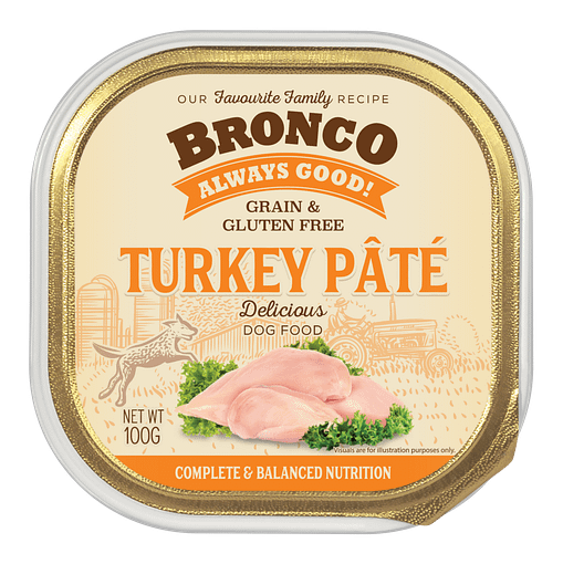 Bronco Turkey Pate Tray 100g