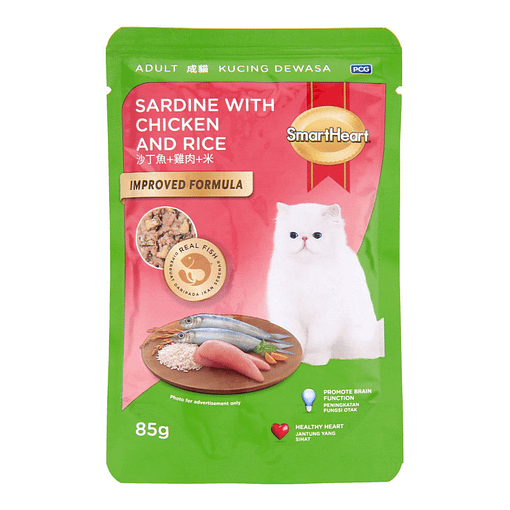 Smartheart Sardine with Chicken & Rice Pouch Cat Food 85g