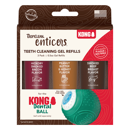 TropiClean Enticers Teeth Cleaning Gel Variety Pack for KONG Dental Ball - 0.5oz