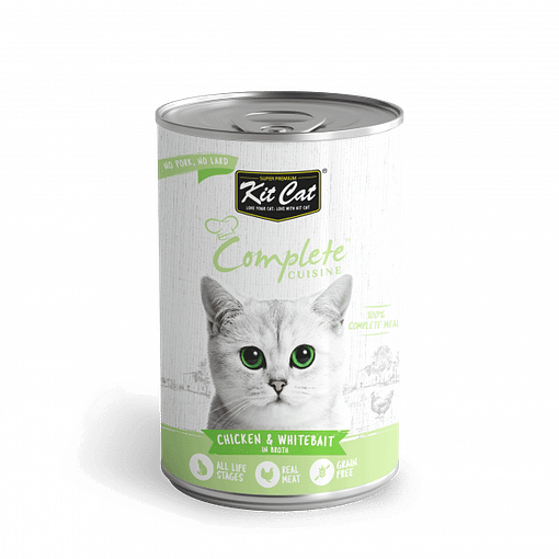 Kit Cat Complete Cuisine Canned Wet Cat Food (Chicken & Whitebait in Broth)