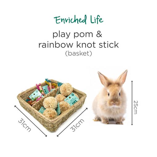 Oxbow Enriched Life - Play Pom & Rainbow Knot Basket for Small Animals