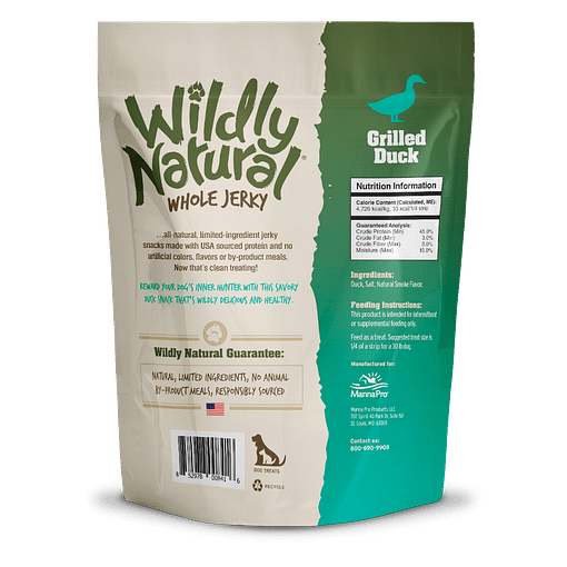 Fruitable Wildy Natural Whole Jerky Grilled Duck Dog Treats 5oz