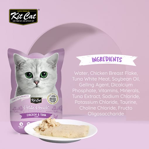 Kit Cat Petite Pouch Chicken & Tuna Wet Cat Food