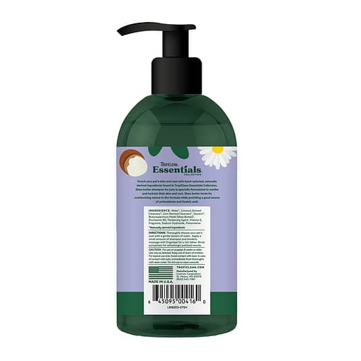 TropiClean Essentials Shea Butter Shampoo for Dogs, Puppies & Cats 16oz