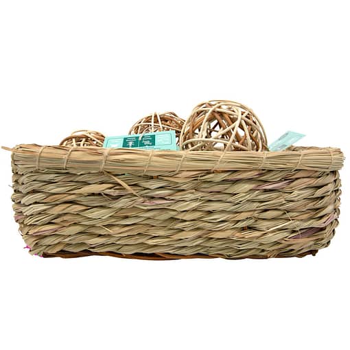 Oxbow Enriched Life - Deluxe Hay Wrap & Rattan Ball Basket for Small Animals