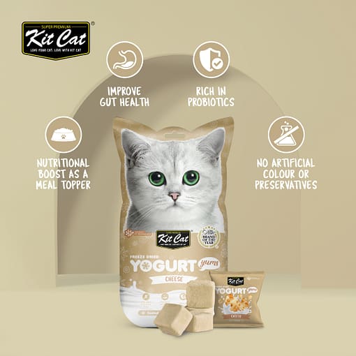 Kit Cat Freeze Dried Yogurt Yums Cat Treat - Cheese (10pcs)