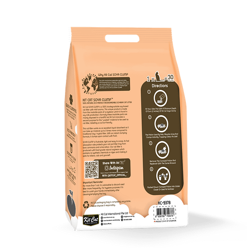 Kit Cat Soya Clump Soybean Litter 7L (Peach)