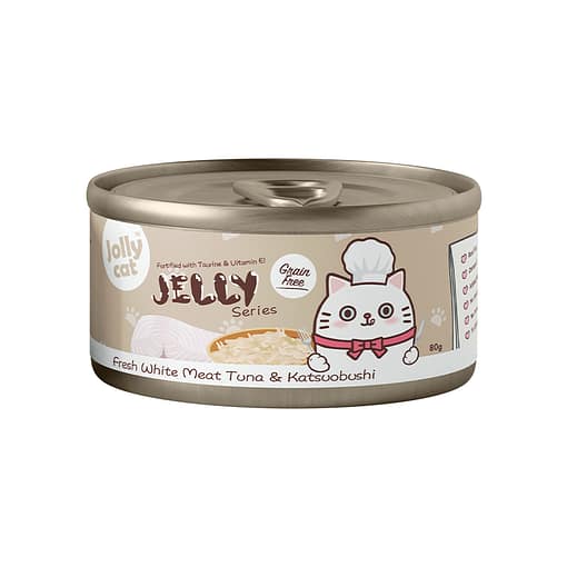 Jollycat Premium White Meat Tuna & Katsuobushi in Jelly Canned Food for Cats 80g