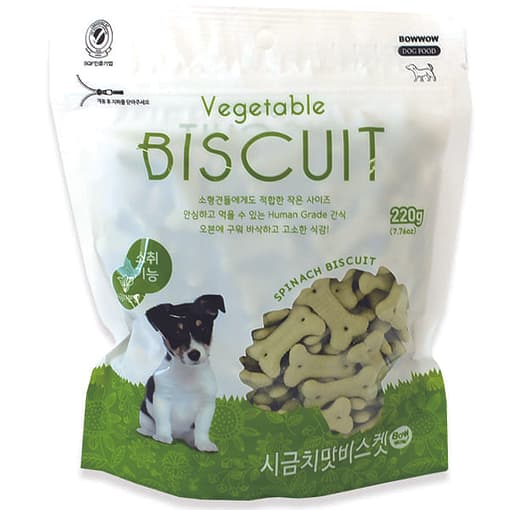 BOW WOW Spinach Flavored Dog Biscuits 220g