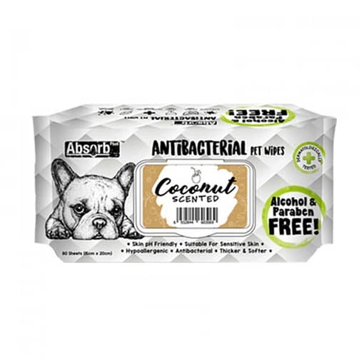 Absorb Plus AntiBacterial Pet Wipes 80pcs